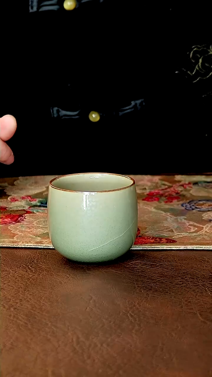 【闪购商品】陶瓷037 炭烧青绿罗汉杯 宁