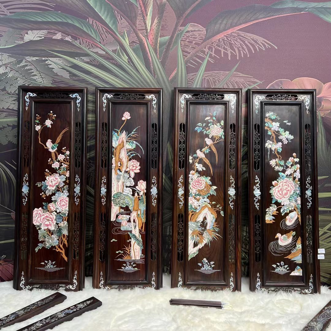 YHhh-【四季来财】东南亚实木螺钿镶嵌 单片尺寸 97×31cm