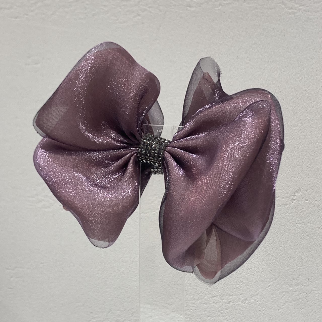 GREBUTY 5562 简约百搭淡紫色纱纱多层蝴蝶结香蕉夹