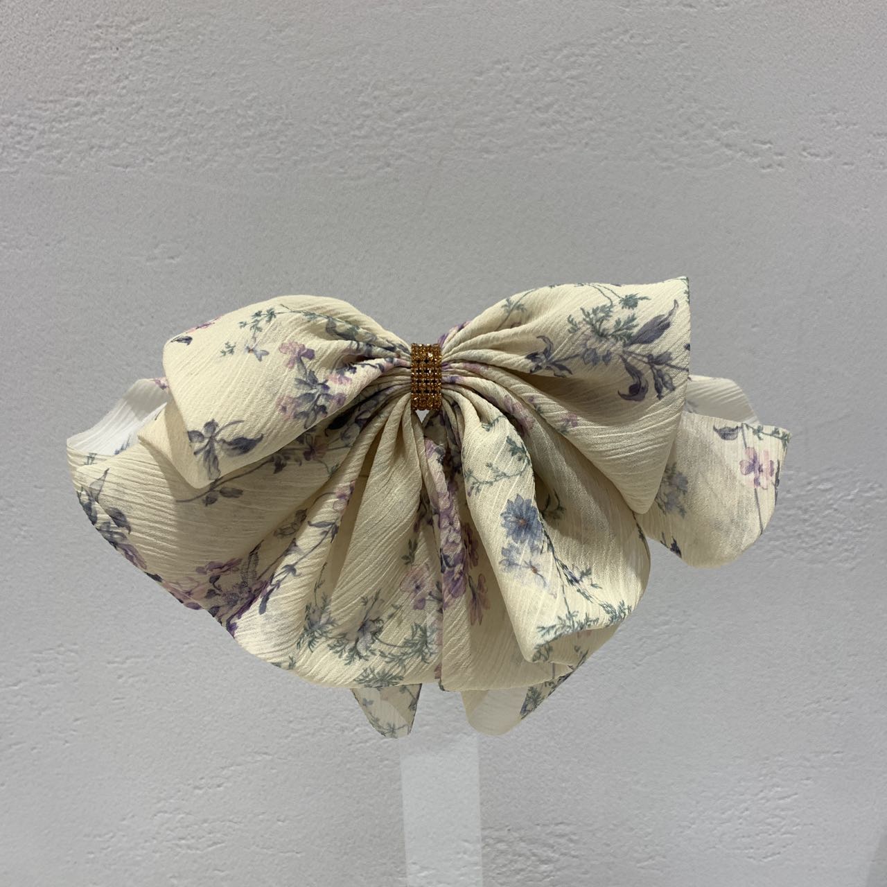 GREBUTY 5356 简约花色多层蝴蝶结弹簧夹