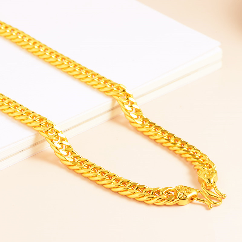 男款老板项链坦克项链60公分长度男士金色时尚气质