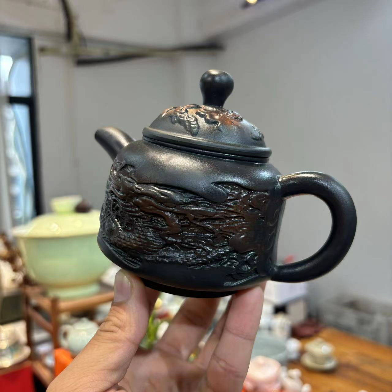 秋香茶具  紫陶凤鸣祥龙壶家用泡茶壶-4421-0824