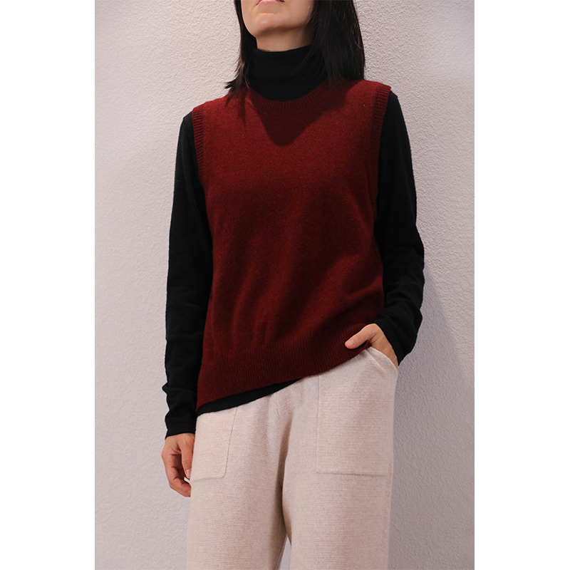 东雍 初心 简约百搭圆领休闲显瘦羊绒针织无袖宽松坎肩马甲背心