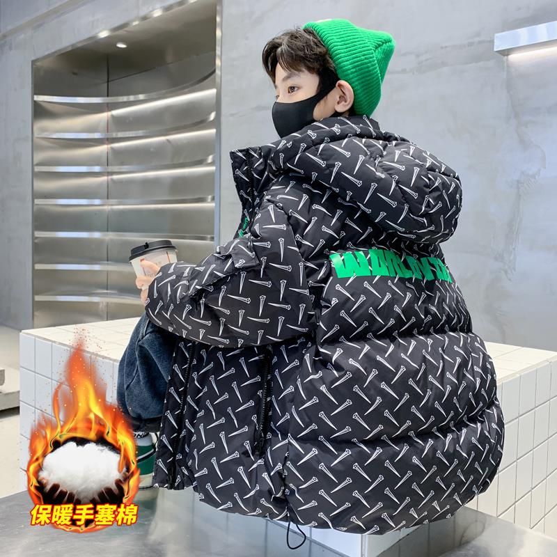 男童加厚冬季棉服外套中长款潮中大儿童冬装棉袄男孩洋气网红