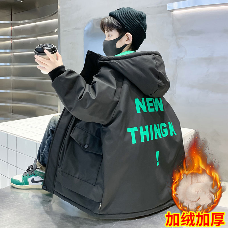男童冬装派克棉服2023新款儿童棉衣大童加厚冬季加绒秋冬外套