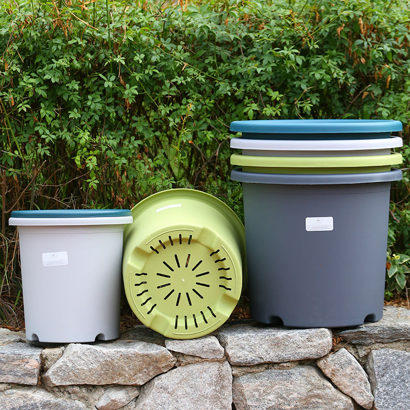 3号四季控根加厚花盆花盆3个（口径21.2高18左右）颜色随机