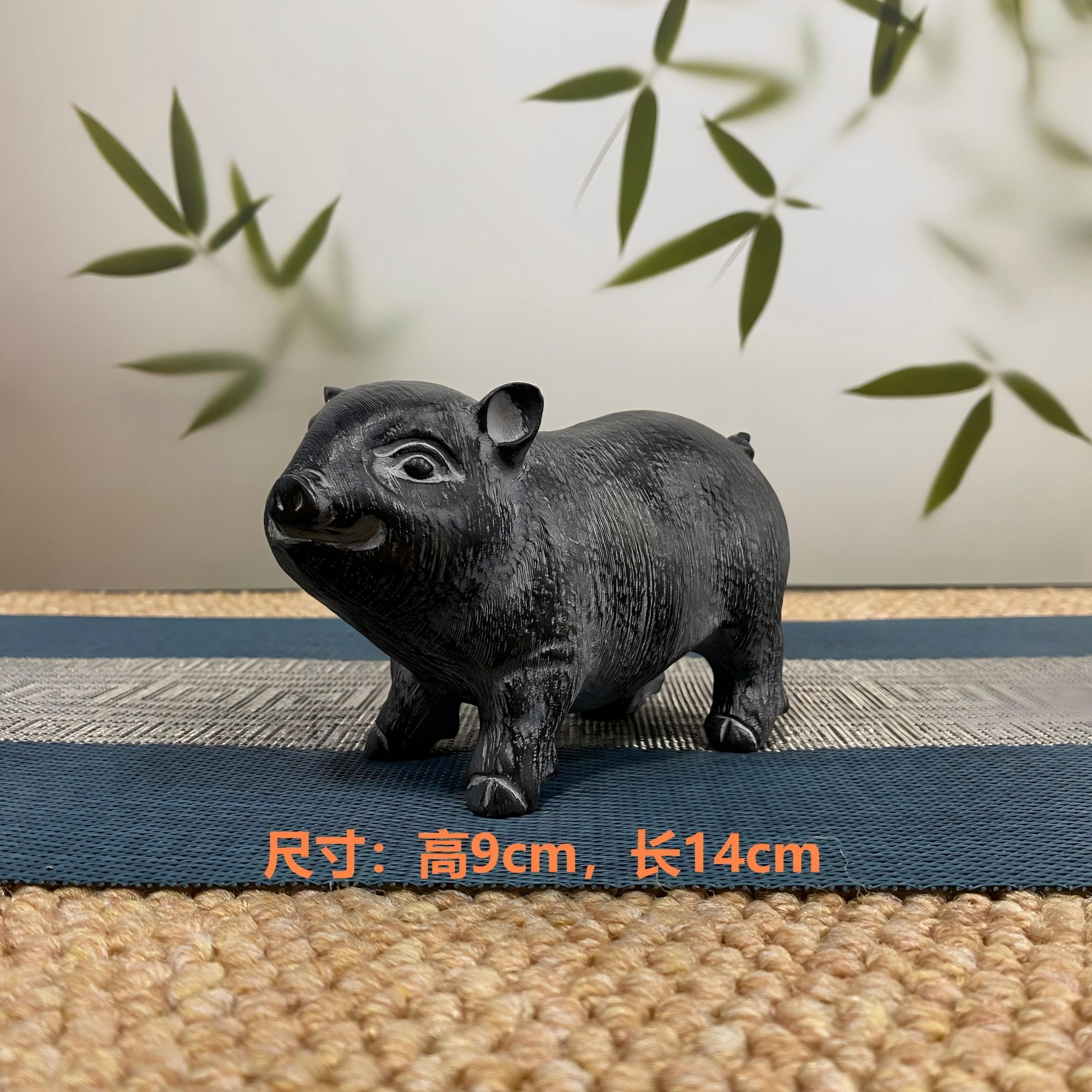 无品牌山西精美创意狮子陶瓷桌面造景摆件雕刻工艺品（小号福猪）