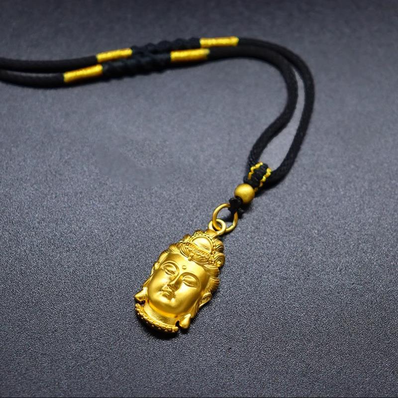 合金吊坠 观音头吊坠 实心双面金色雕刻（大小可选）