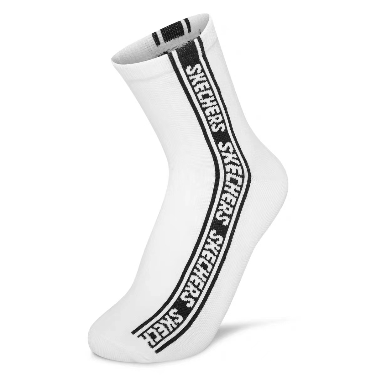 Skechers斯凯奇新款字母LOGO中筒透气运动袜L323U173