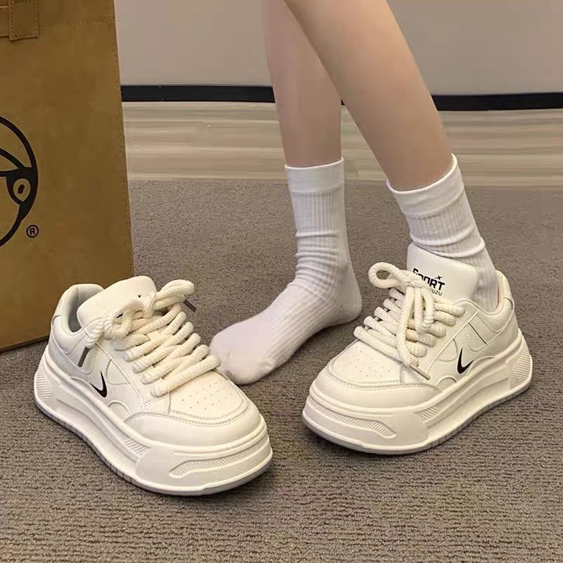 小白鞋女2023新款爆款秋季厚底运动休闲板鞋百搭小众ins潮帆布鞋