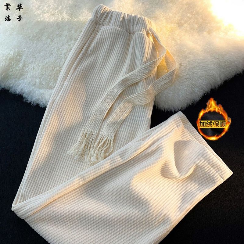 小扬荐显瘦ins秋冬款港风新款灯芯绒裤子男潮宽松直筒休闲裤垂感