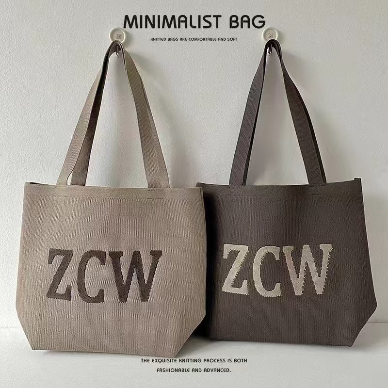 2024最新款大容量飞织字母包包高级时尚感包包小众设计百搭单肩包