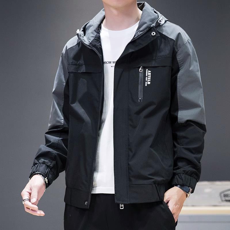 复古安踏踏实冲锋衣外套男秋季运动成熟连帽衣服2023新款春秋潮牌