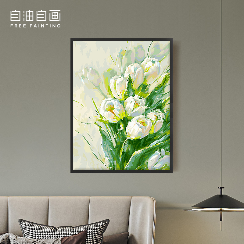 数字油画减压休闲涂色画零基础数字填色画客厅装饰油画填色装饰画