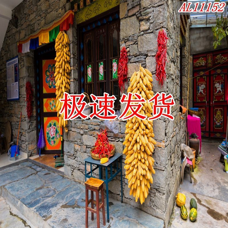 直间主背景墙3d农村玉米房屋东北风景拍照视频网红装饰背景布