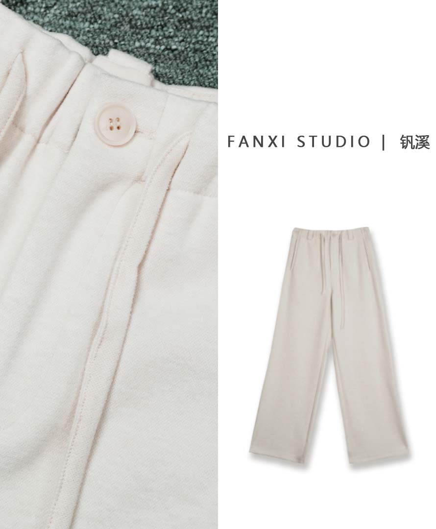 FANXI钒溪【暖绒】2024秋冬气质收腰保暖直筒百搭高腰羊毛羊绒女裤