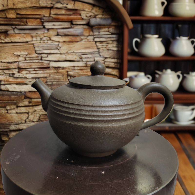 茶具紫砂壶汲古段泥四方壶泥壶纯手工水平壶陶瓷茶壶粗陶泡茶壶