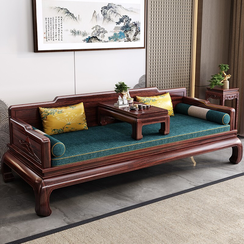 新中式实木罗汉床沙发榻组合小户型榻榻米仿古客厅家具两用款式