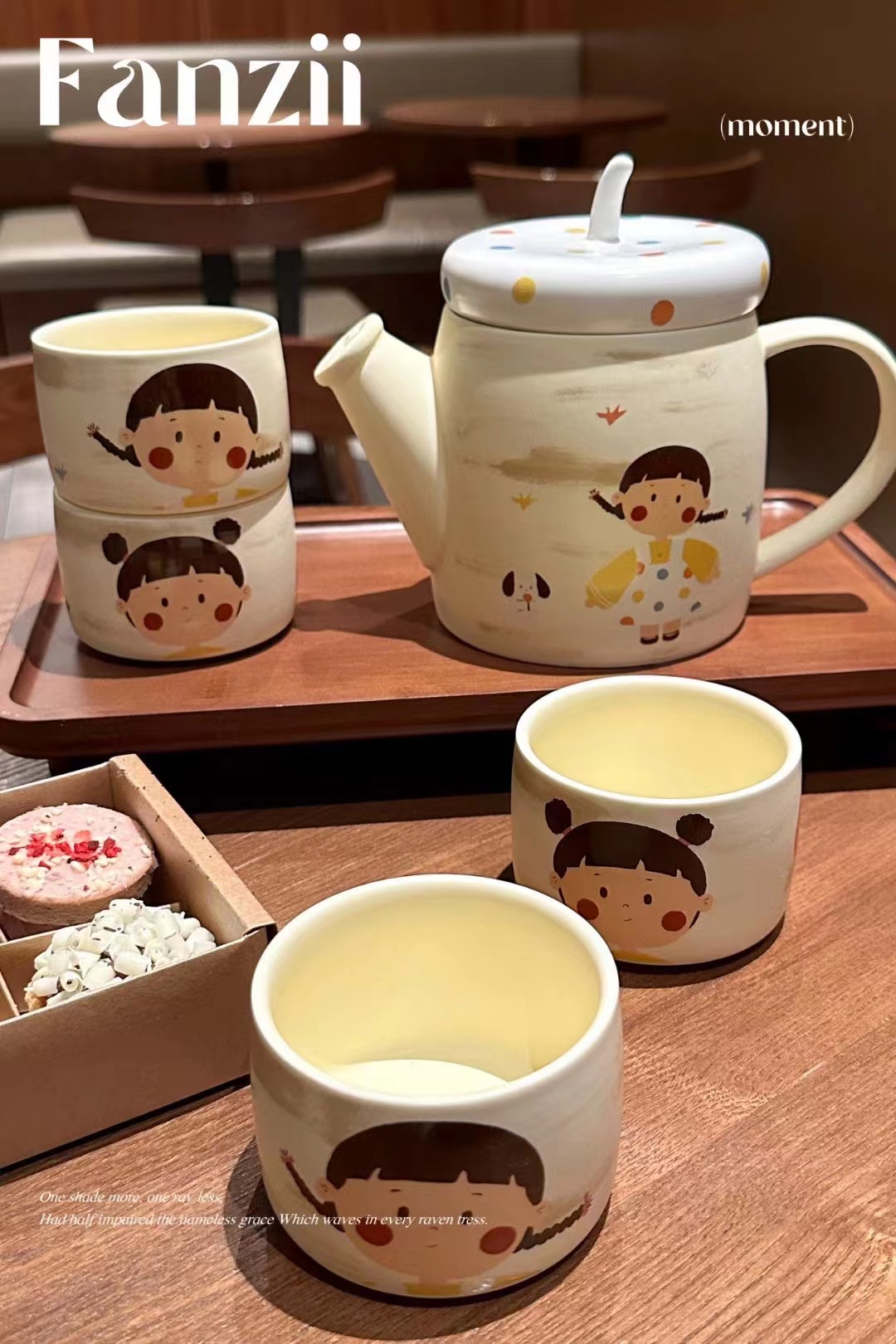 我的女孩陶瓷水壶水具套装可爱情侣家用创意大容量网红手绘日式