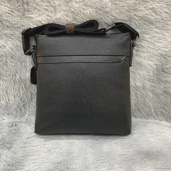 男士商务轻奢单肩包12518-2 黑色高端商务经典牛皮包时尚真皮男款