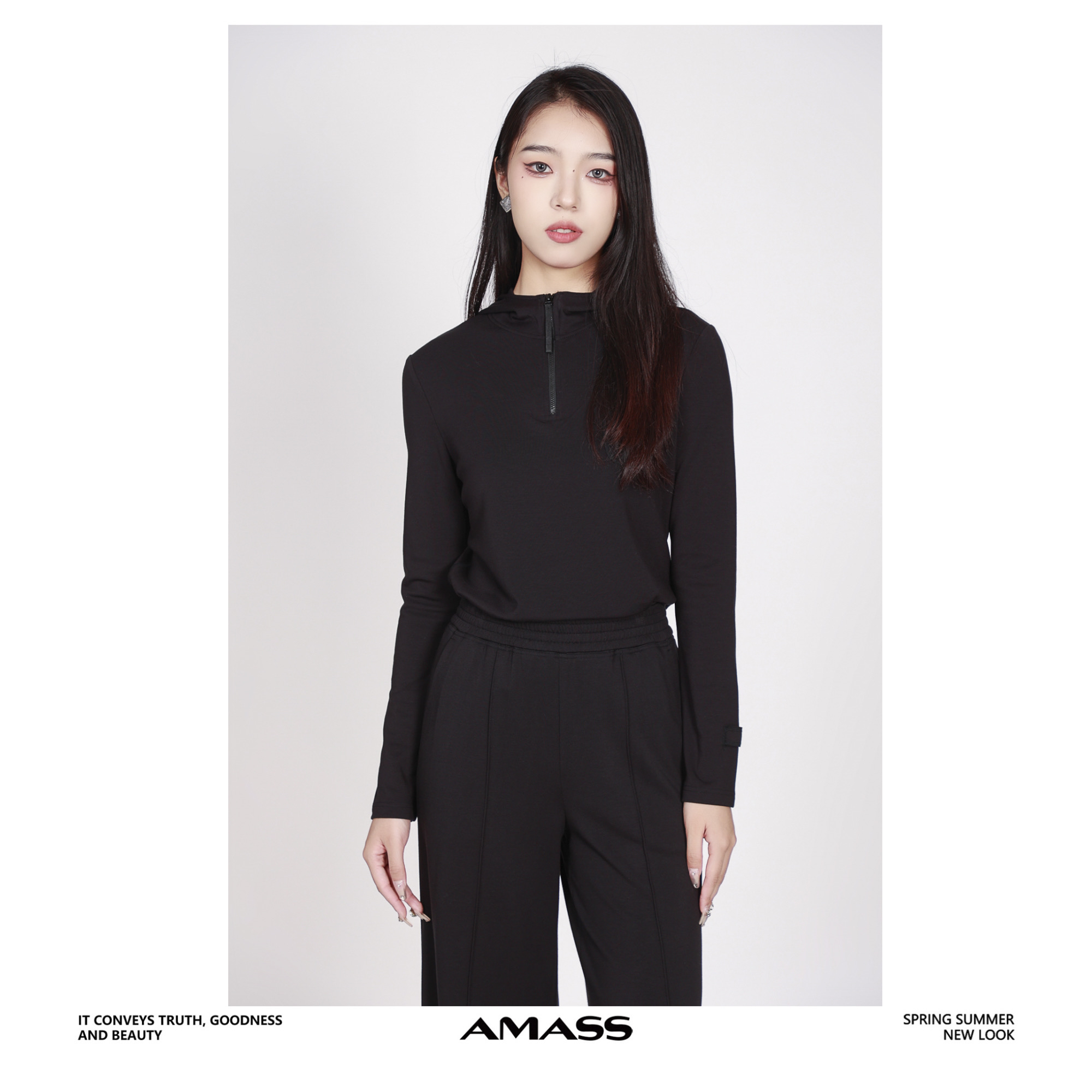 AMASS/阿玛施5300662时尚24k春运动户外休闲女士显瘦长袖时尚立领