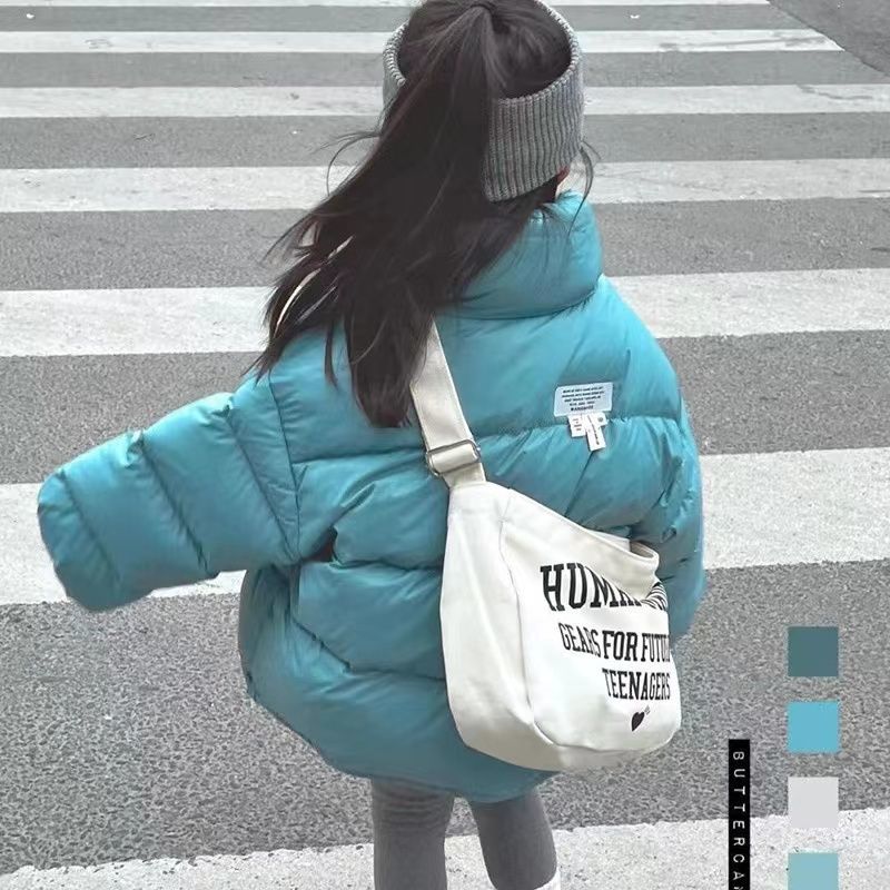短款儿童羽绒服立领洋气韩版男女童新款白鸭绒冬季加厚2023年外套