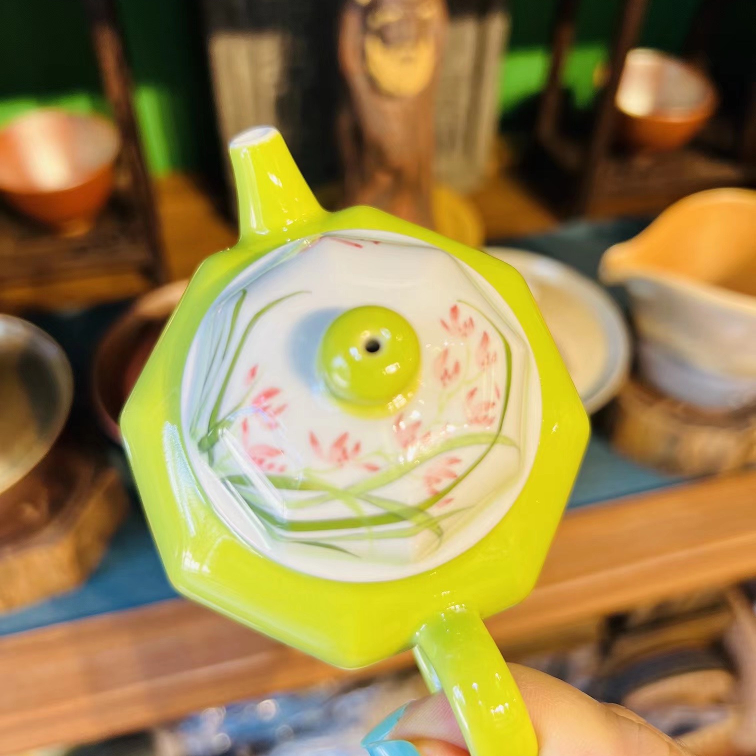 【溪水谷】创意茶壶 景德镇手绘陶瓷小茶壶120ml