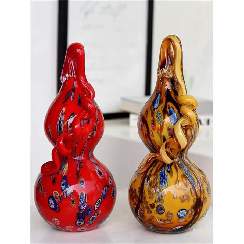 创意琉璃葫芦摆件家居饰品招财轻奢客厅酒柜玄关开业乔迁新居礼品