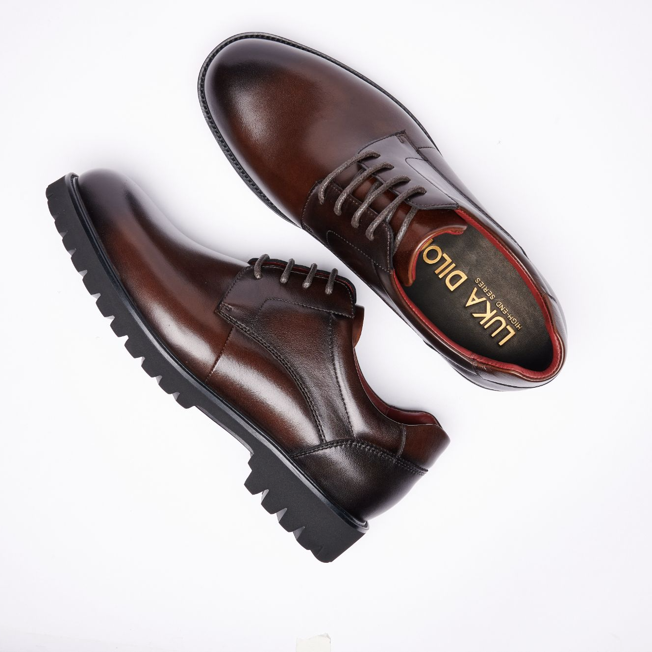 路卡迪龙低帮休闲舒适时尚男德比鞋17122511382