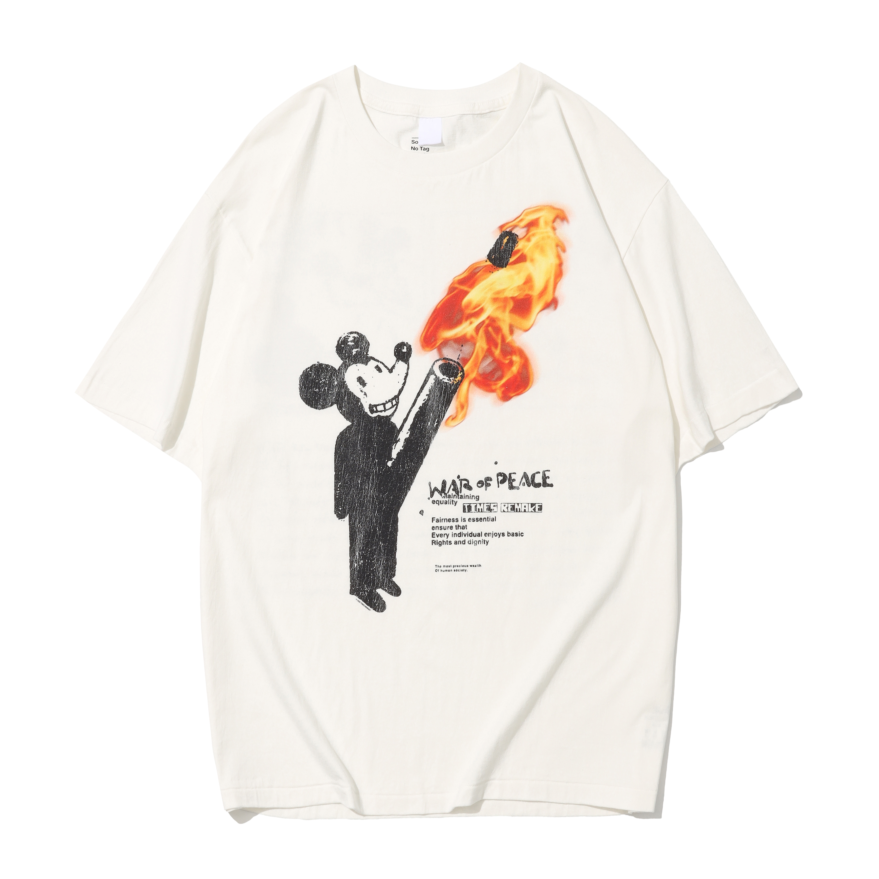 Times remake 炮弹鼠 new vintage 休闲圆领印花短袖