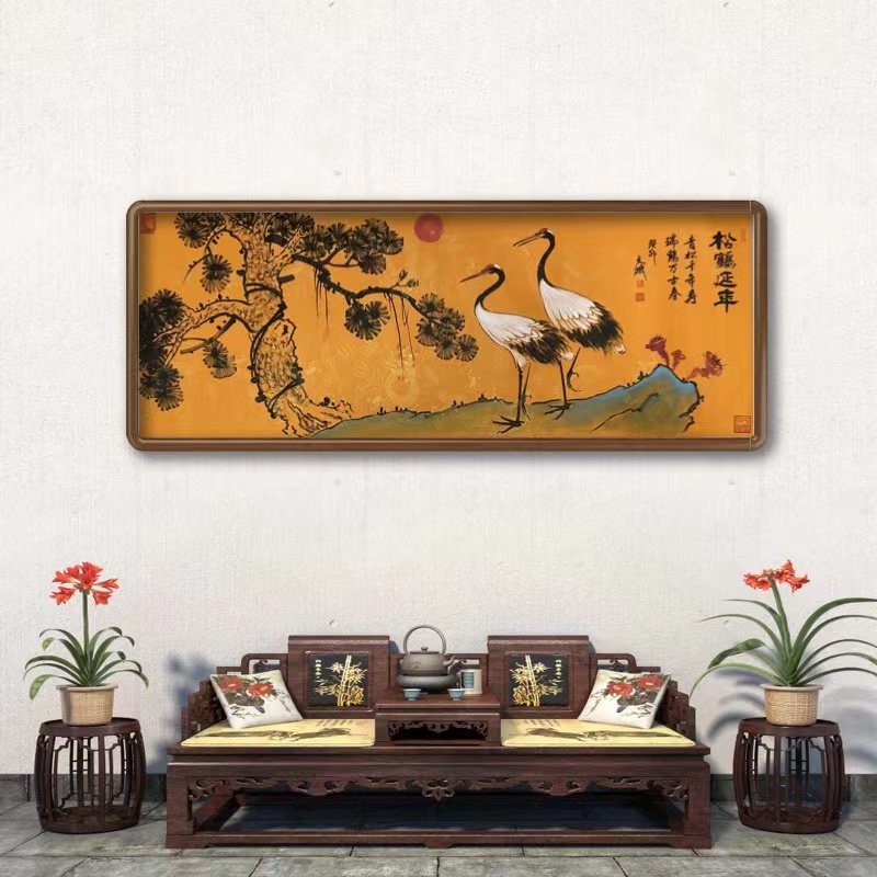 千李文斌-《松鹤延年》-小六尺黄龙-传承作品收藏