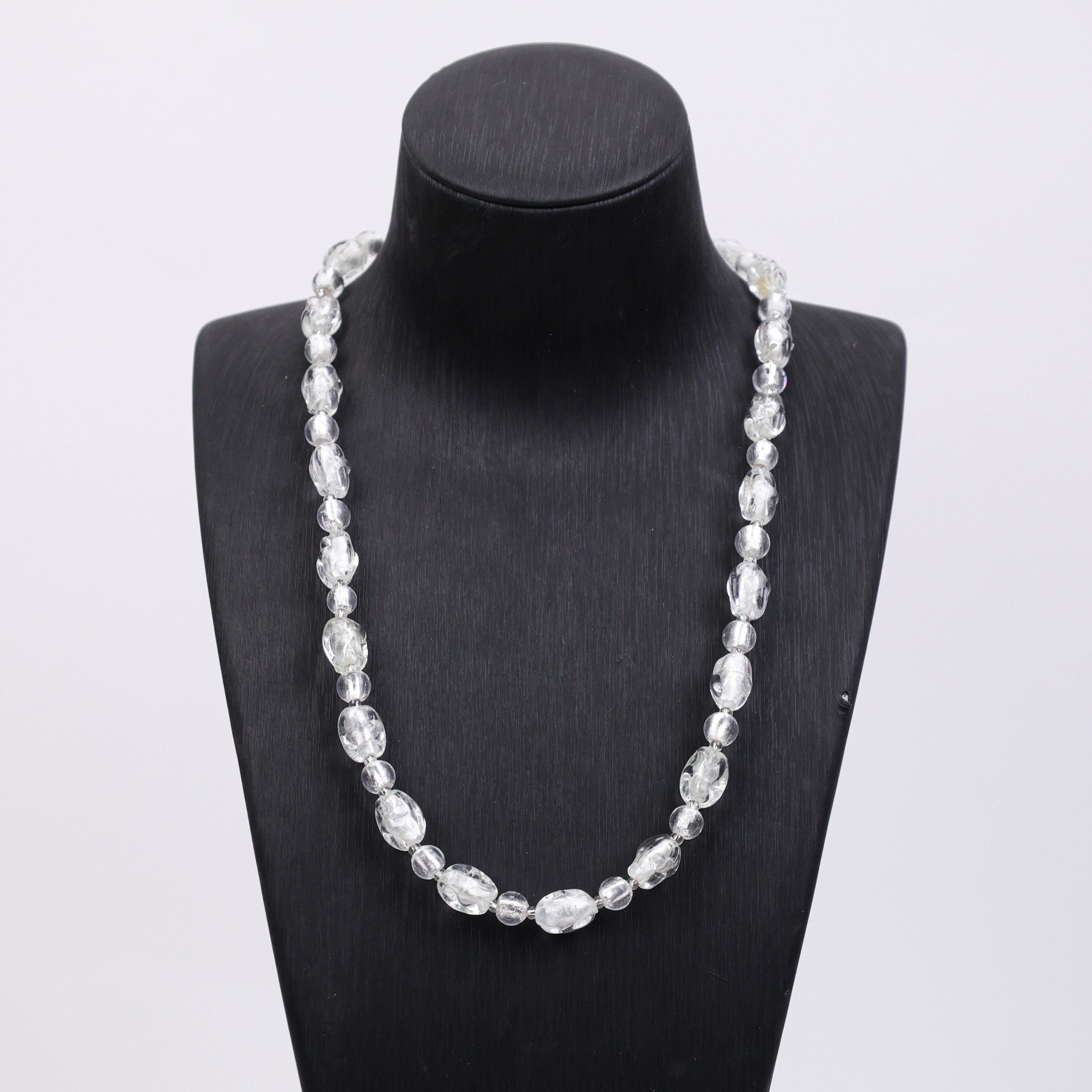 合金项链 玉楼东合金项链 LZ1551 白色银箔白色扭扭银箔琉璃项链5