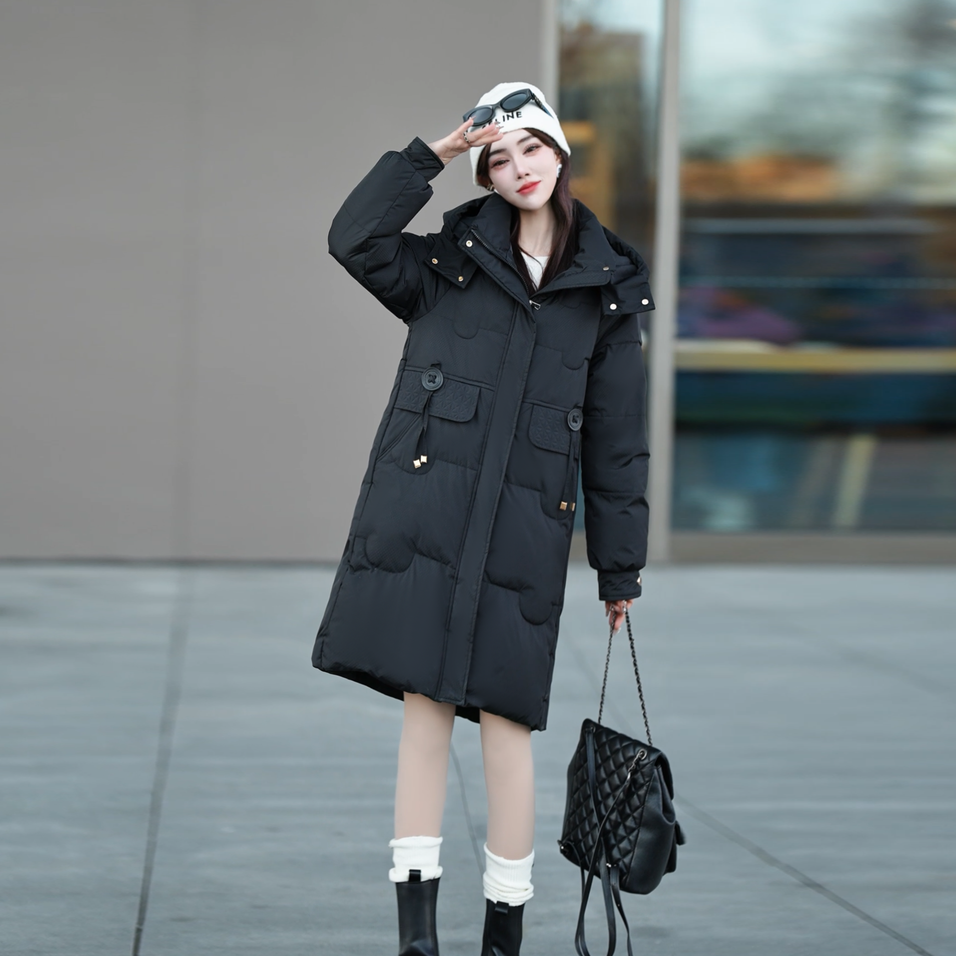 高级感中长款女时尚减龄新款保暖韩版宽松加厚外套