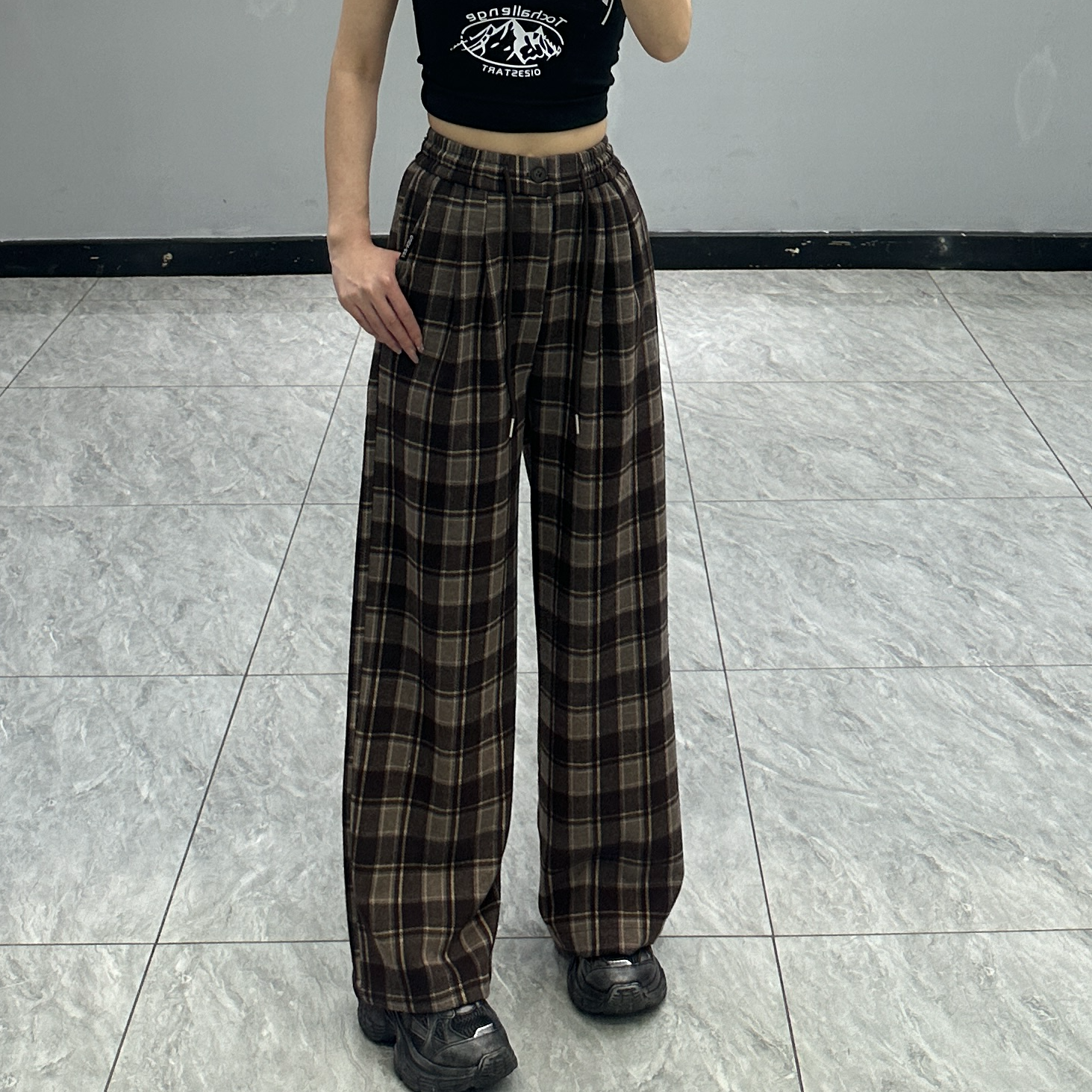 （2）092格子阔腿休闲裤