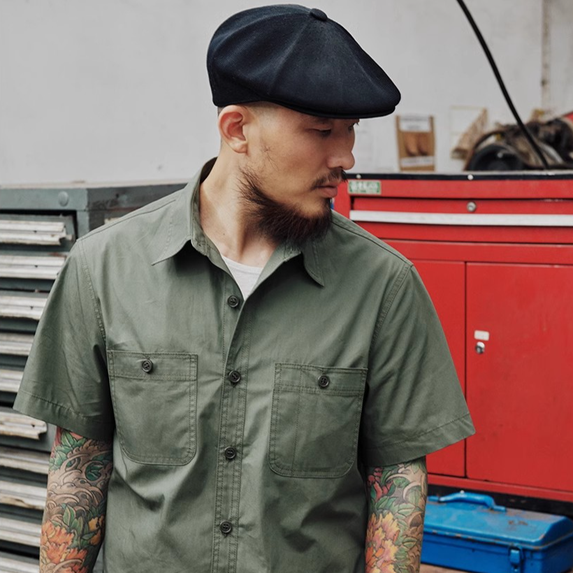 玩儿·N-3衬衣短袖衬衫6.7ozPOPLIN府绸布1940s复古夏日轻薄工装