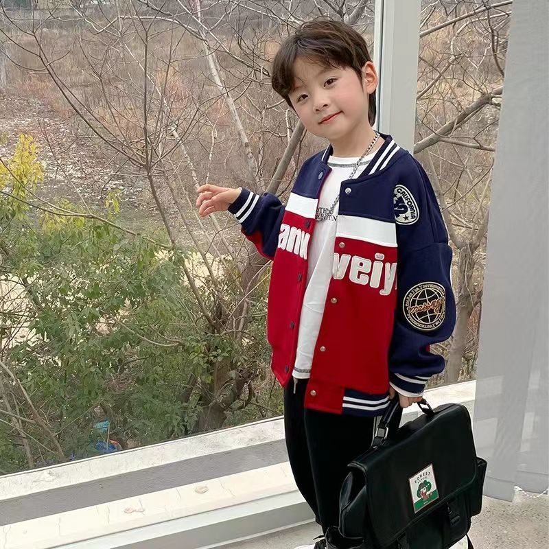 男童春秋款外套儿童秋装帅气休闲外衣夹克中小童时尚童装棒球服潮