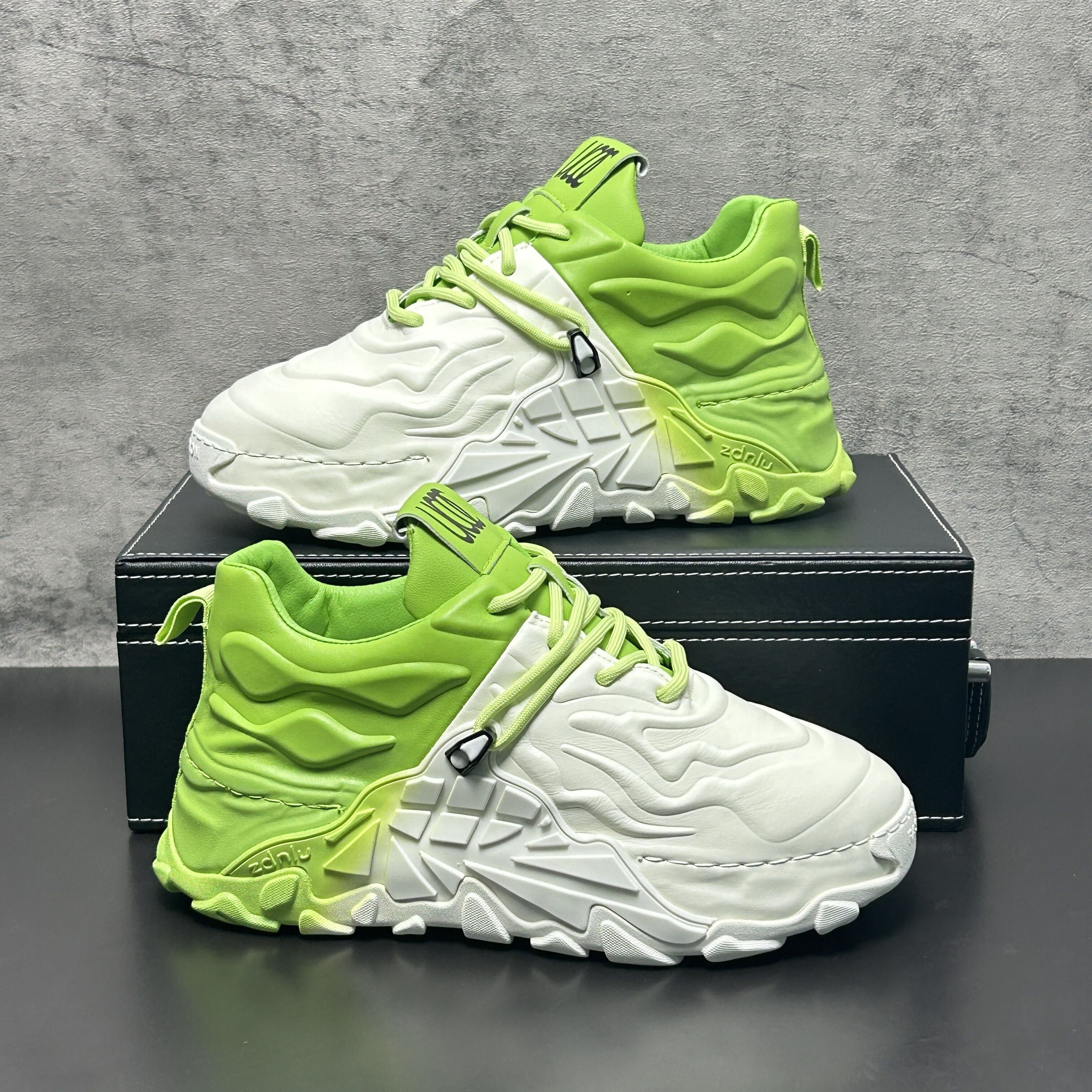 欧洲站男鞋夏季轻奢潮流渐变拼色老爹鞋男士厚底百搭休闲运动鞋子