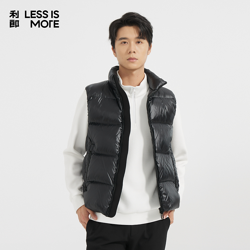 利郎[防泼水-耐水洗]青年商务休闲时尚羽绒马甲上衣冬季保暖轻薄