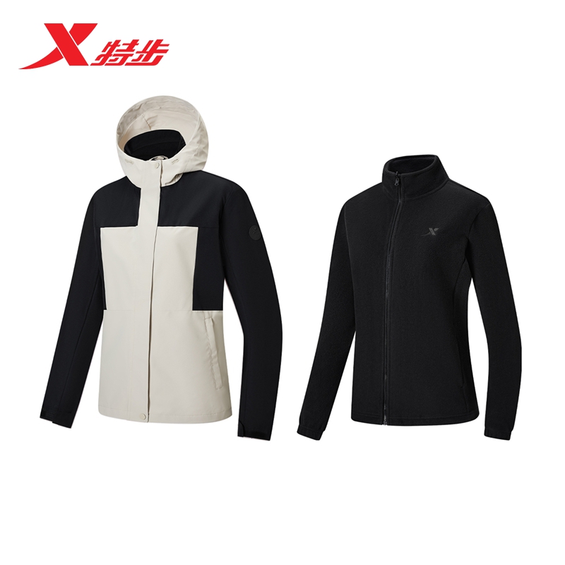 特步迎寒跃冬两件套女士秋新款休闲外套潮流百搭上衣976428660117