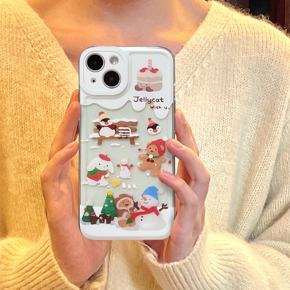 苹果oppo华为vivo小米iPhone15卡通圣诞雪人14pro手机壳11/12软13