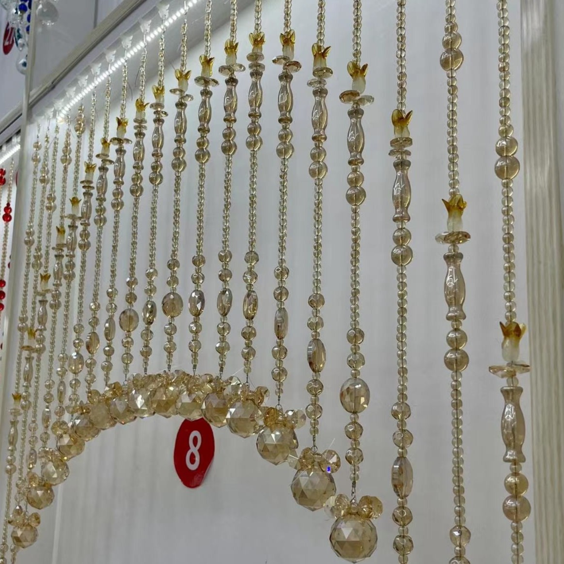 香槟金色平安福禄聚宝盆水晶帘