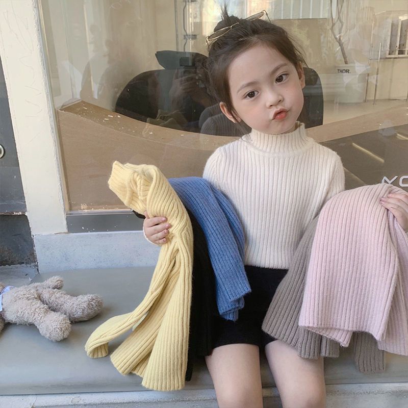 童装高领针织衫女童毛衣打底衫儿童洋气上衣宝宝韩版2025冬装新款