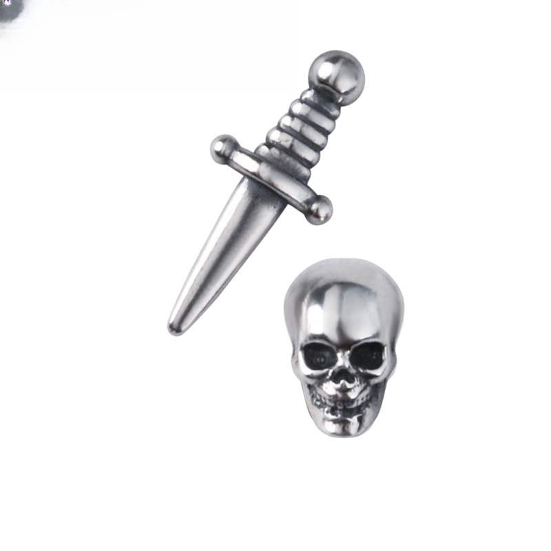 MOKI 925银耳饰 骷髅小耳钉