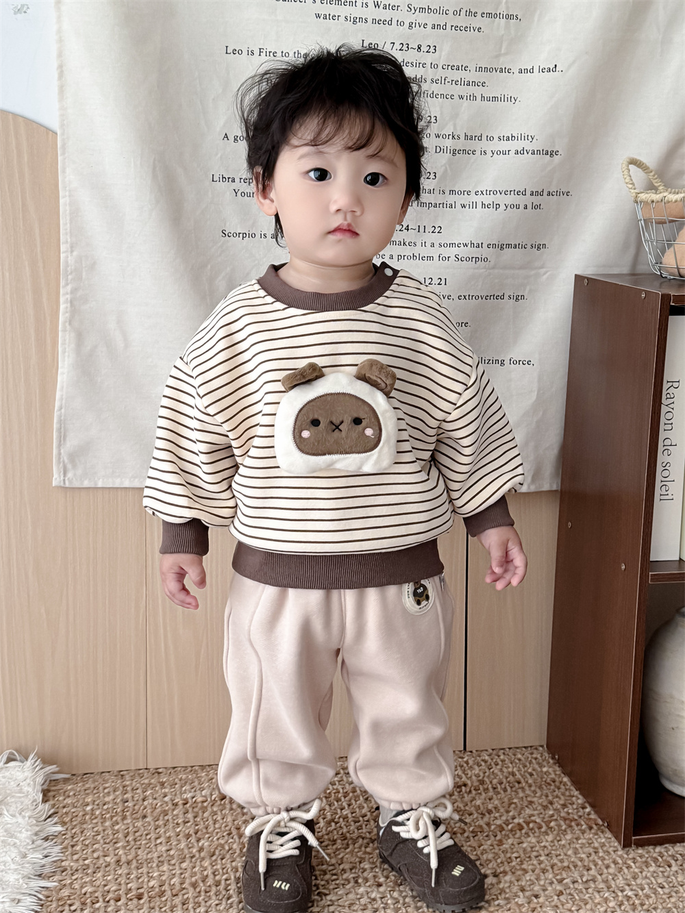 10/12YOYO【快乐小羊】婴幼儿秋冬超萌可爱套装小童洋气卫衣两件套