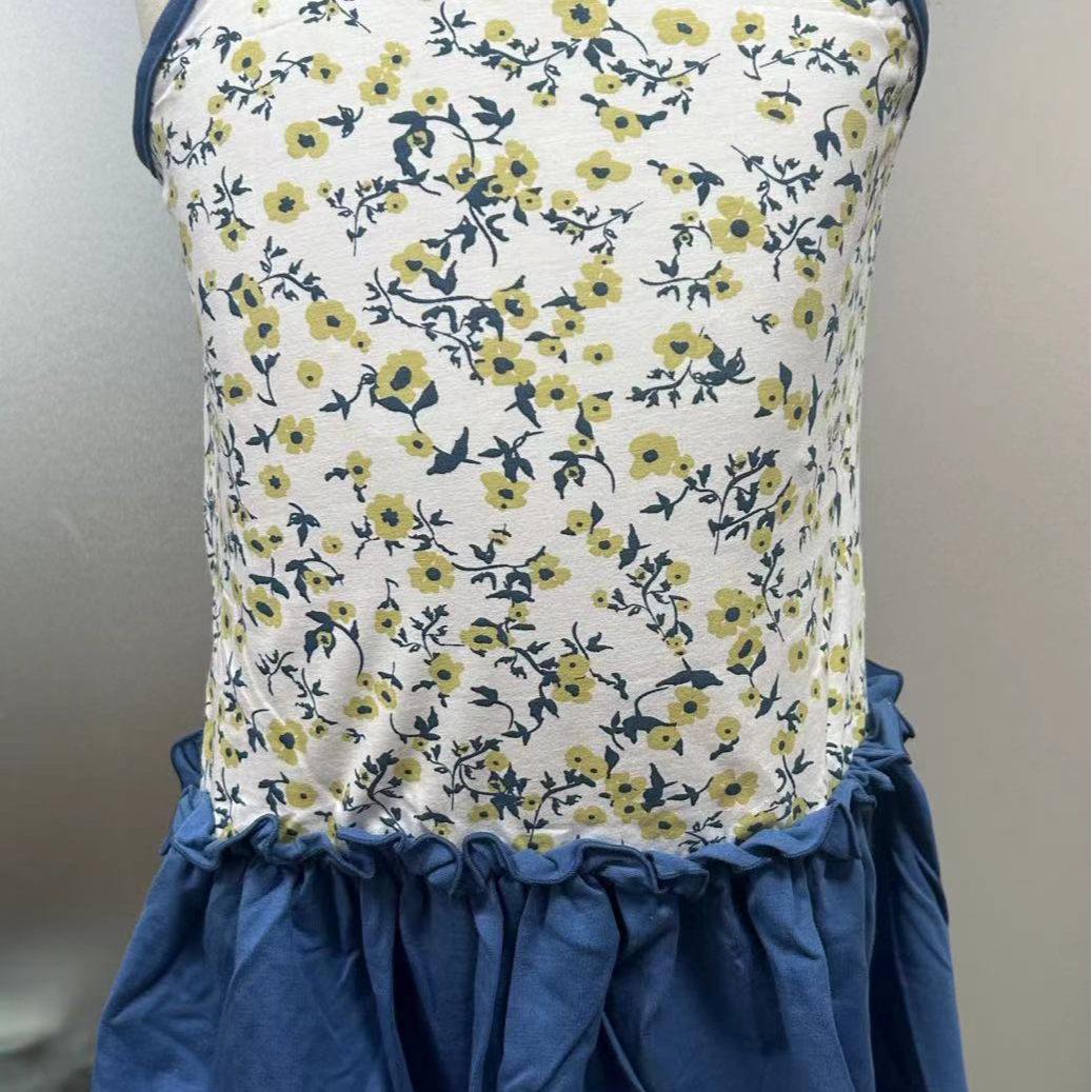 女宝棉质可爱地中海风吊带连衣裙宝宝背心夏季薄款儿童女童白色