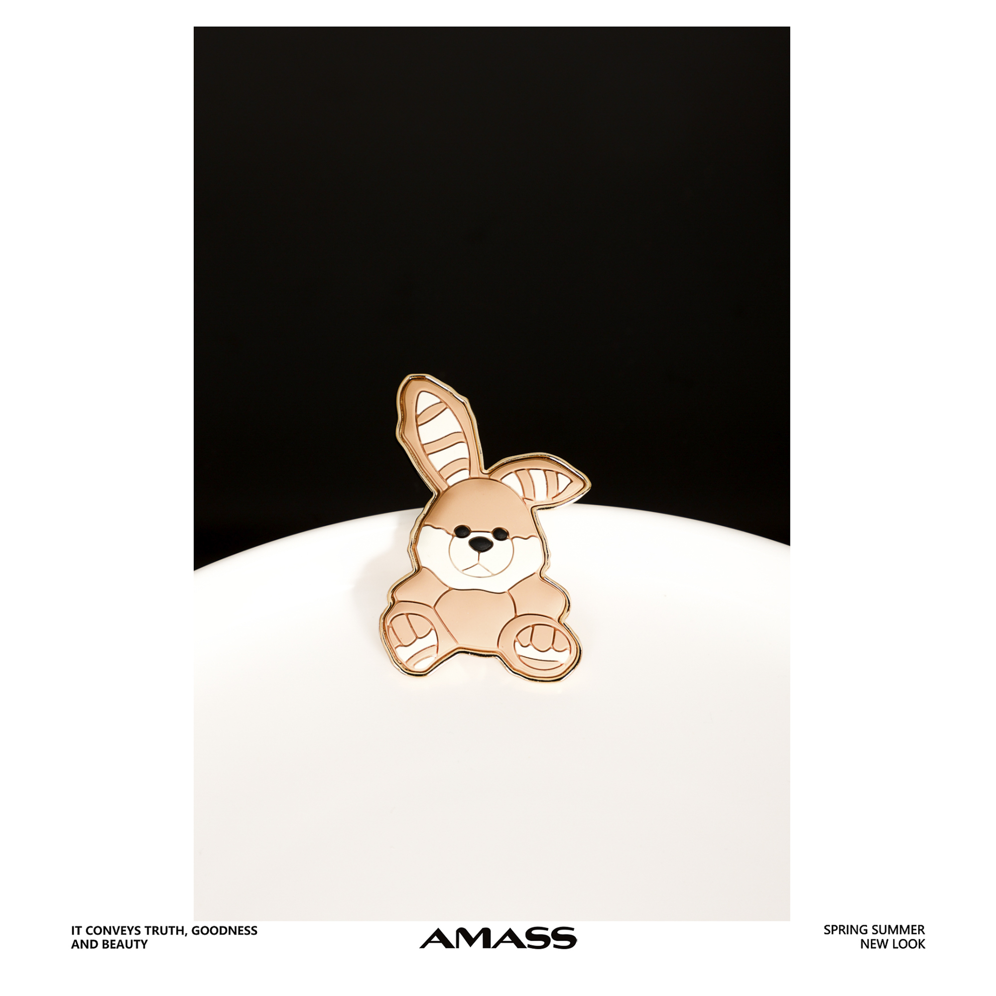 AMASS/阿玛施 铜合金树脂胸针   阿玛施5900483可爱兔子百搭胸针