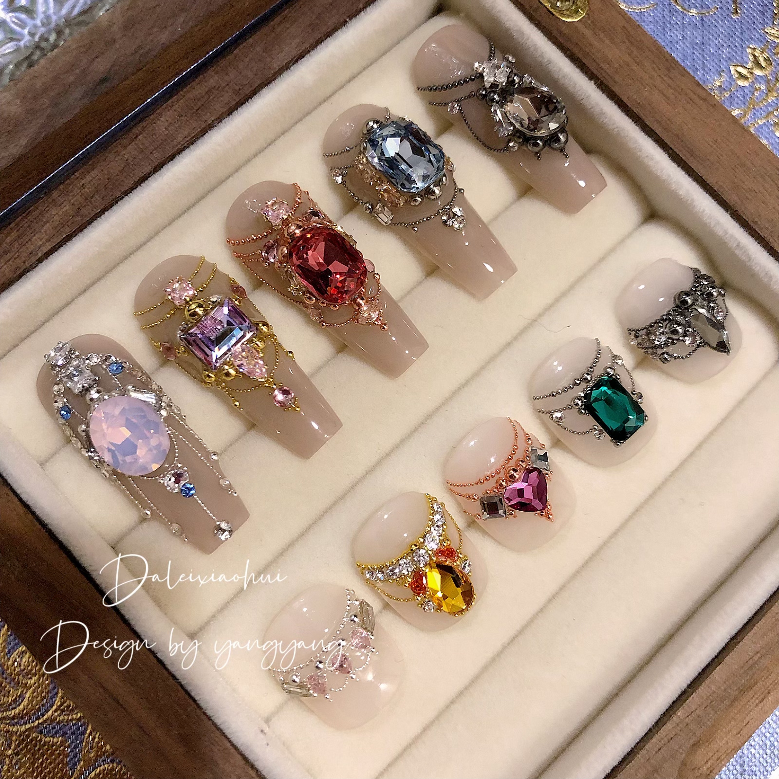 高品质混合尺寸金色银色玫瑰金美甲钢珠/彩色钢珠气质美甲钻