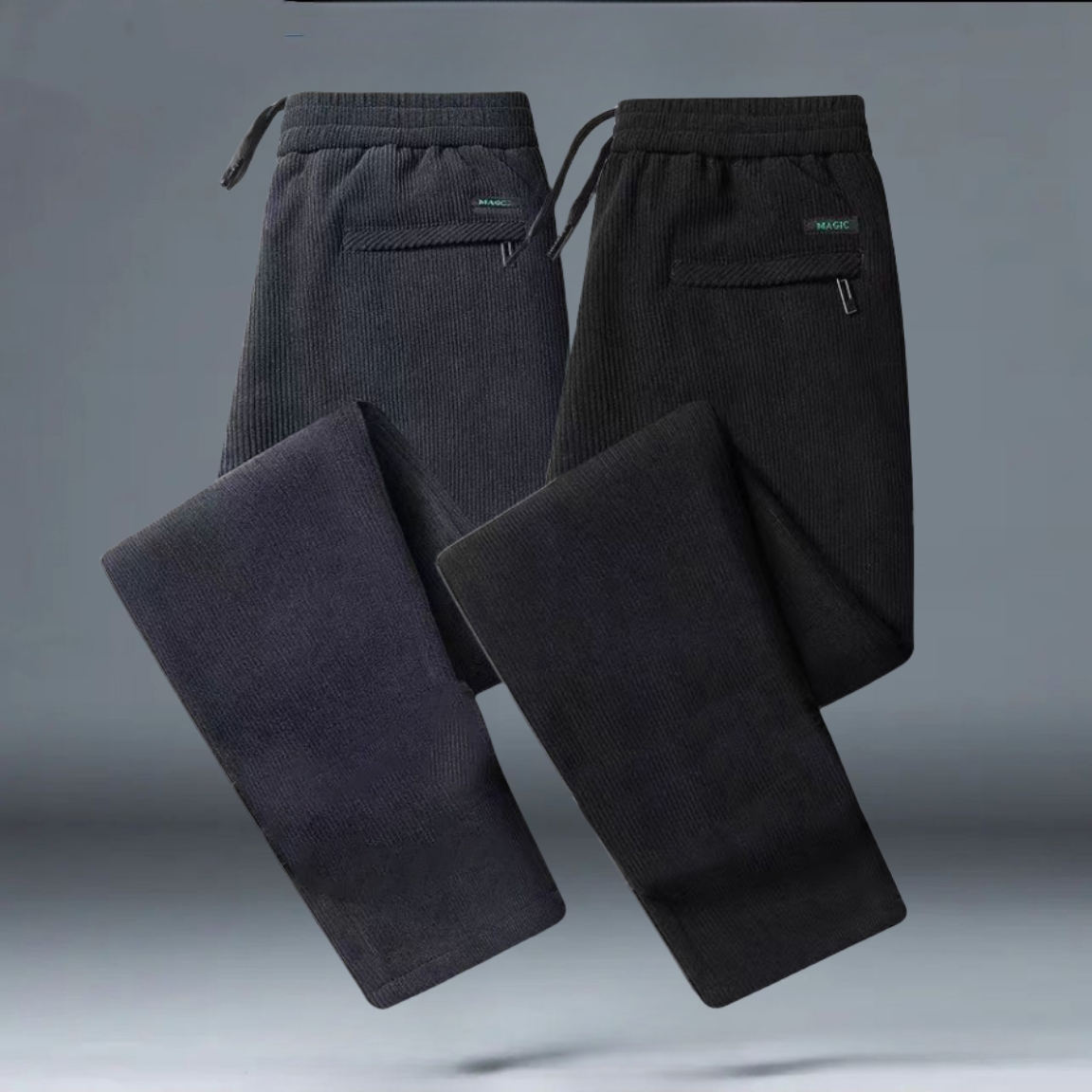【发货快】春秋款灯芯裤直筒宽松休闲裤条绒卫裤高弹力男士百搭外穿