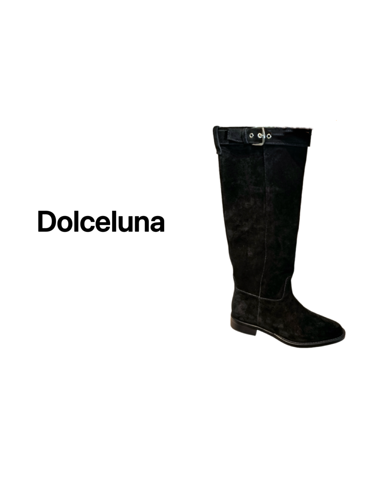 【月姐严选】早秋弹力套筒复古头层牛京皮女士骑士高筒长靴-16105