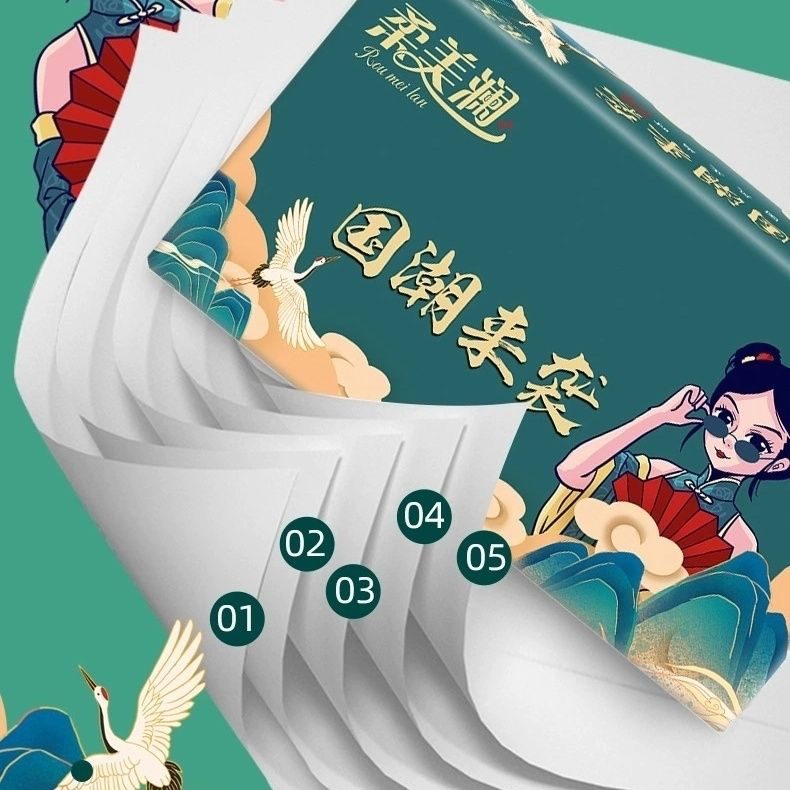 2024国潮纸巾原生木浆纸巾抽纸餐巾纸面巾抽纸中国风抽纸餐厅